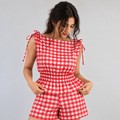 Cherry Gingham Smocked Co-ord Set