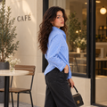 Cobalt Ruffle Stripe Shirt